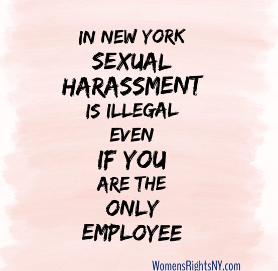 Sexual Harassment is illegal in New York Even if you are the only Employee